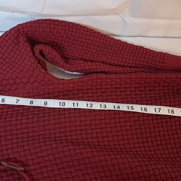 Zaitun Men's Hooded Sweatshirt Sweater Pullover Solid Knitted Maroon Size Large - Picture 14 of 15